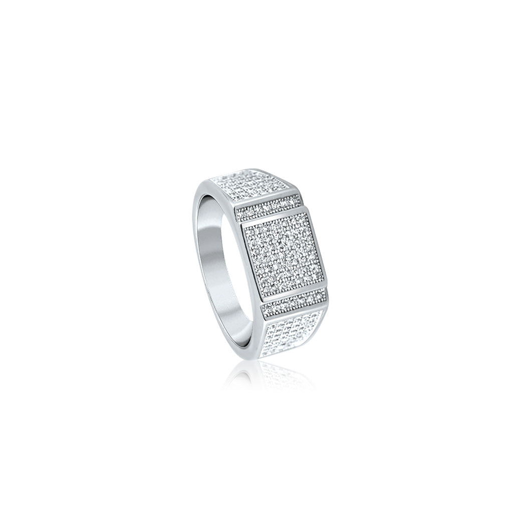 Silver Classic Rectangular Ring For Him