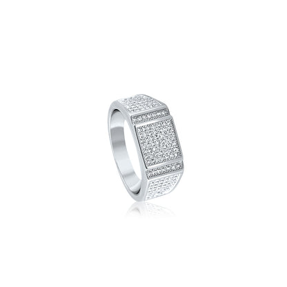 Silver Classic Rectangular Ring For Him