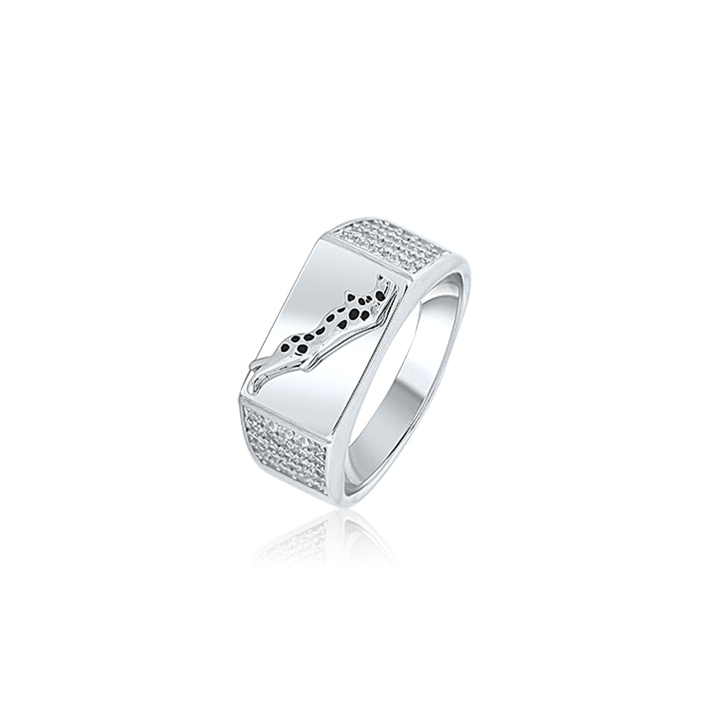 Silver Black Jaguar Ring For Him