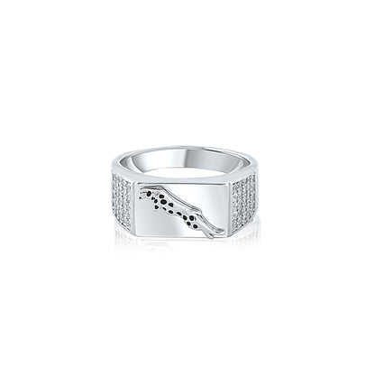 Silver Black Jaguar Ring For Him