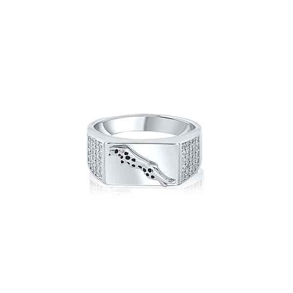 Silver Black Jaguar Ring For Him