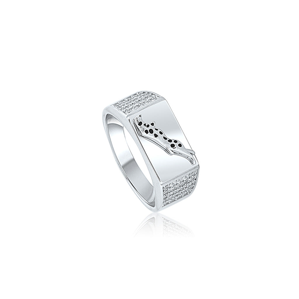 Silver Black Jaguar Ring For Him