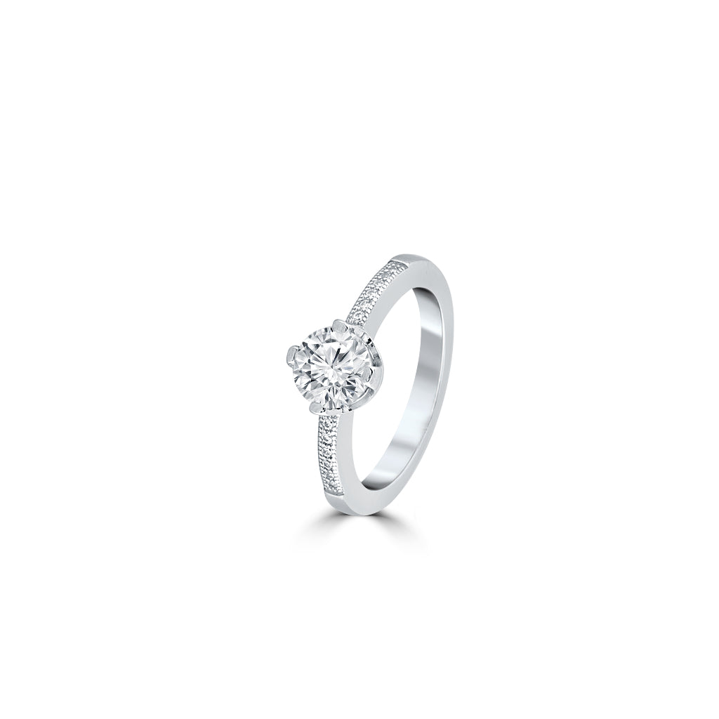 Silver Solitaire Symphony Ring