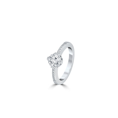 Silver Solitaire Symphony Ring