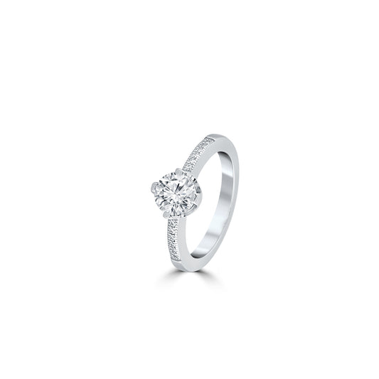 Silver Solitaire Symphony Ring