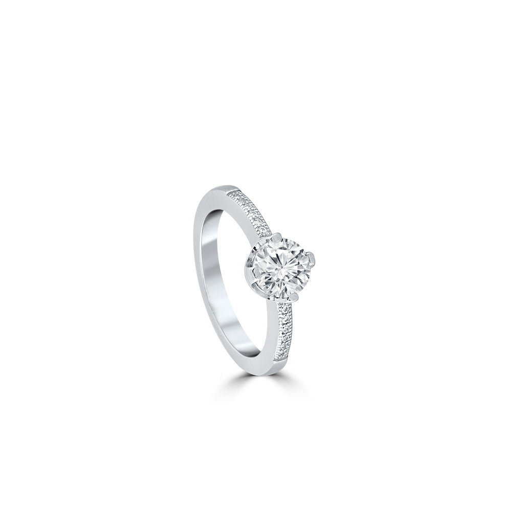 Silver Solitaire Symphony Ring