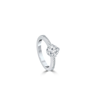 Silver Solitaire Symphony Ring