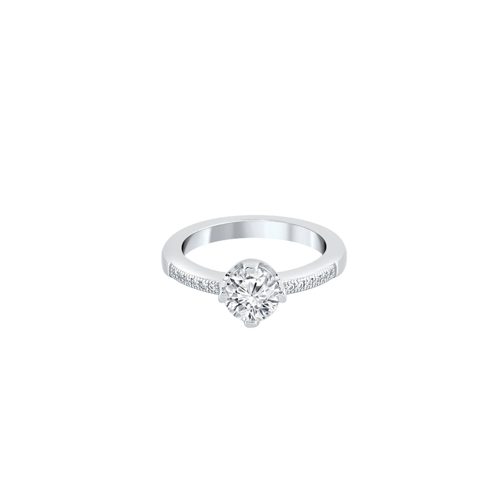 Silver Solitaire Symphony Ring