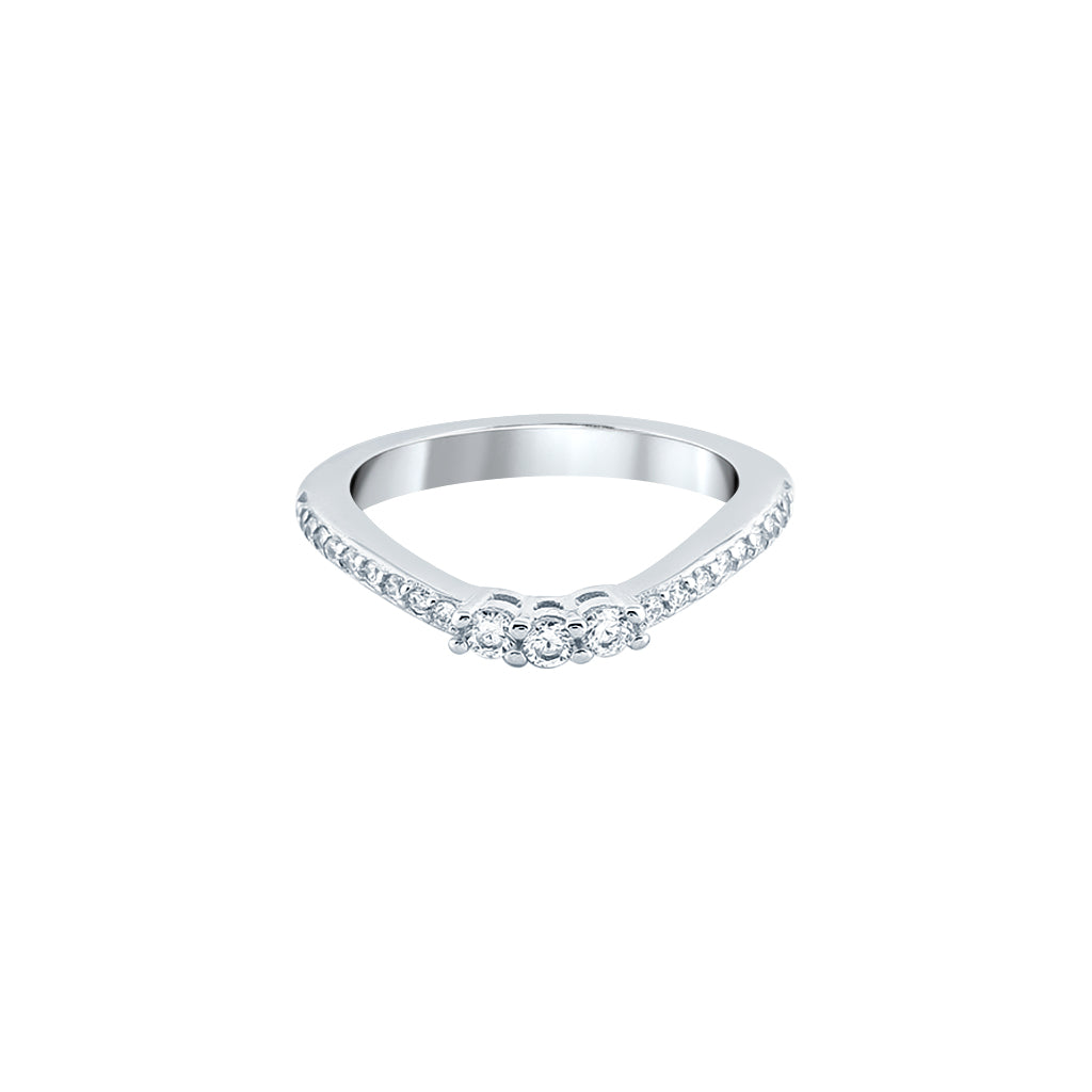 Silver Threefold Sparkle Ring