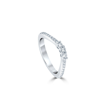 Silver Threefold Sparkle Ring