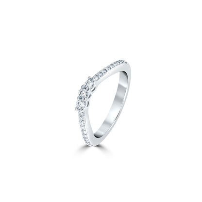 Silver Threefold Sparkle Ring