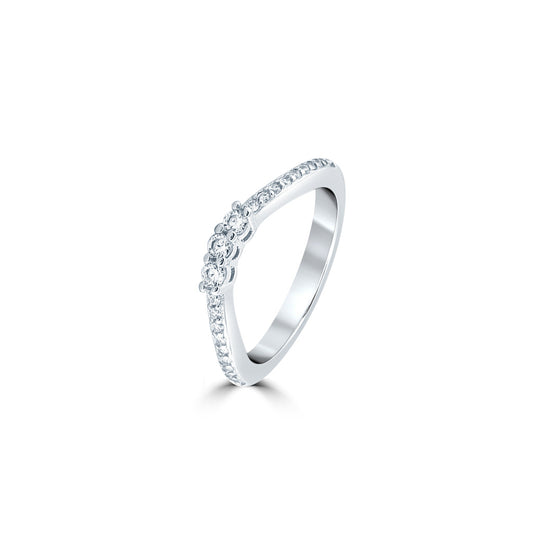 Silver Threefold Sparkle Ring