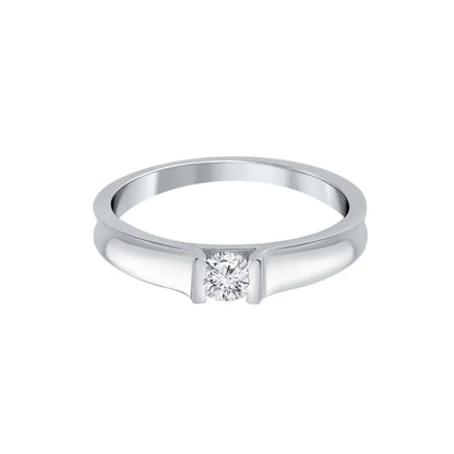 Silver Sleek Solitaire Ring