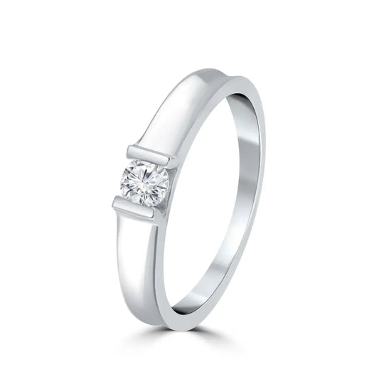 Silver Sleek Solitaire Ring