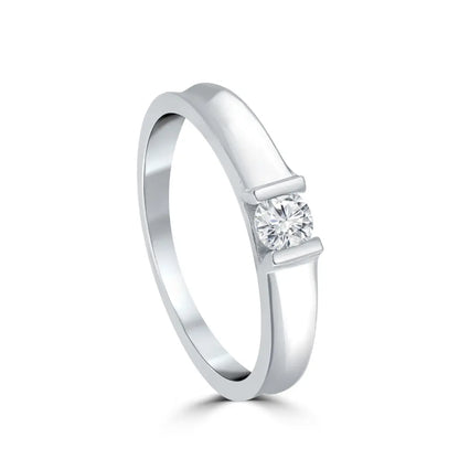 Silver Sleek Solitaire Ring