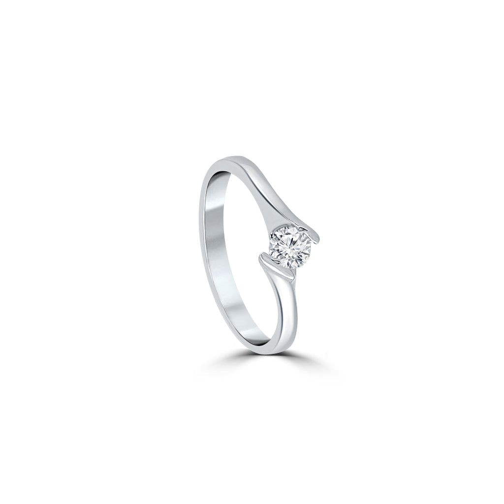 Silver Luna Grace Solitaire Ring