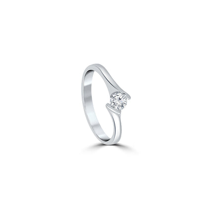 Silver Luna Grace Solitaire Ring