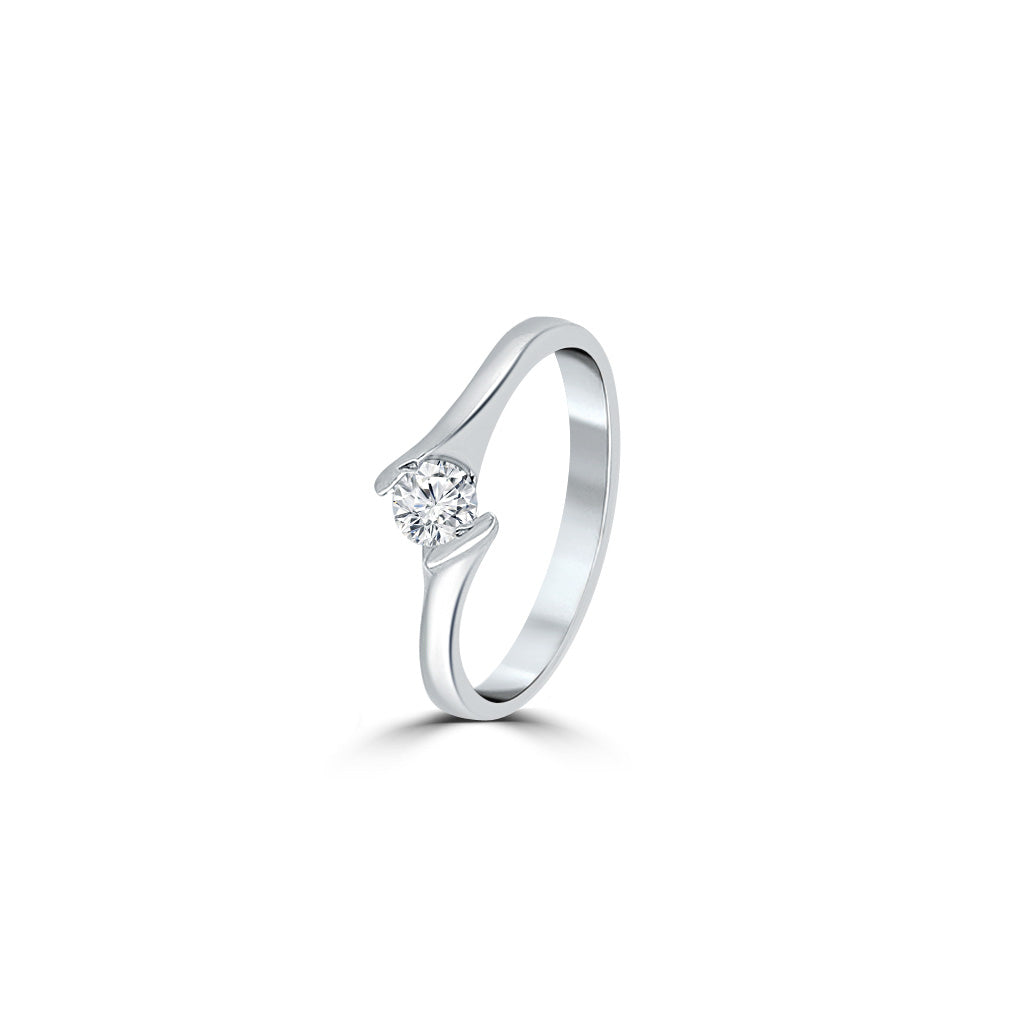 Silver Luna Grace Solitaire Ring
