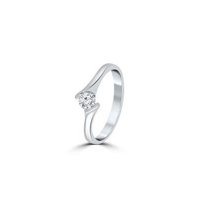 Silver Luna Grace Solitaire Ring