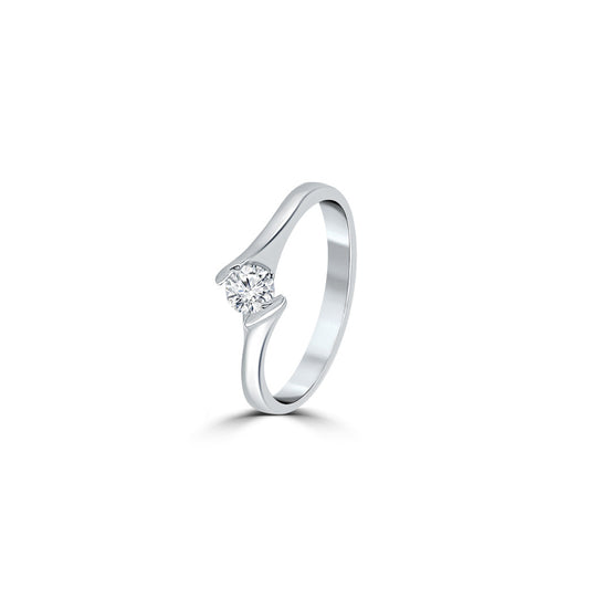 Silver Luna Grace Solitaire Ring