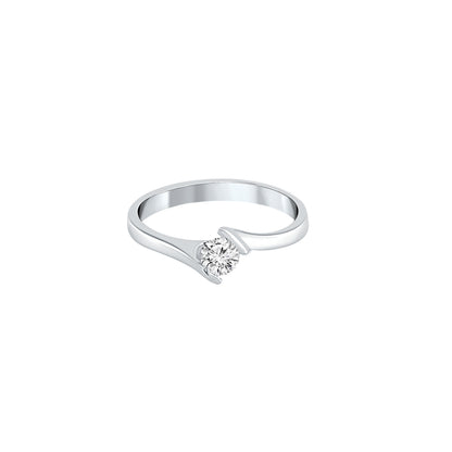 Silver Luna Grace Solitaire Ring