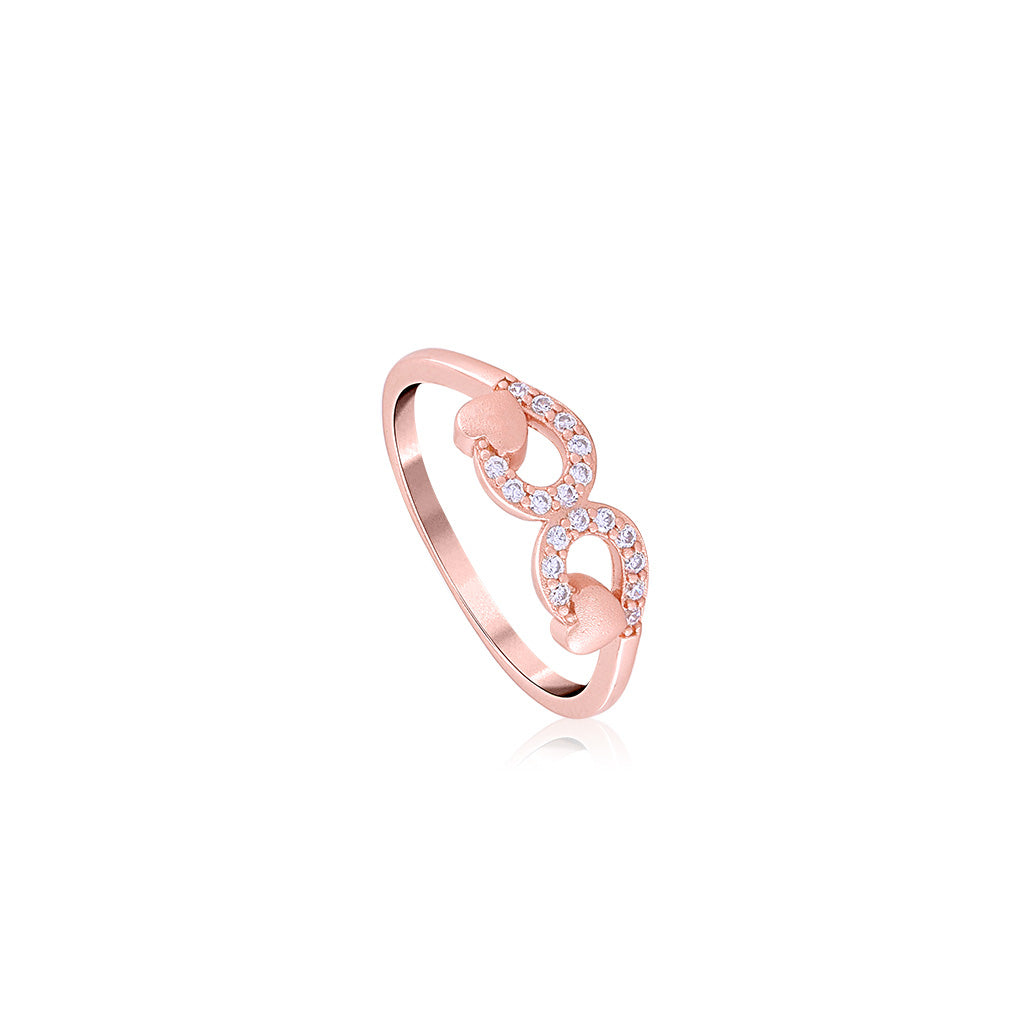 Rose Gold Infinity Heart Ring