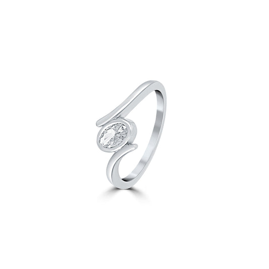 Silver Glistening Gem Ring