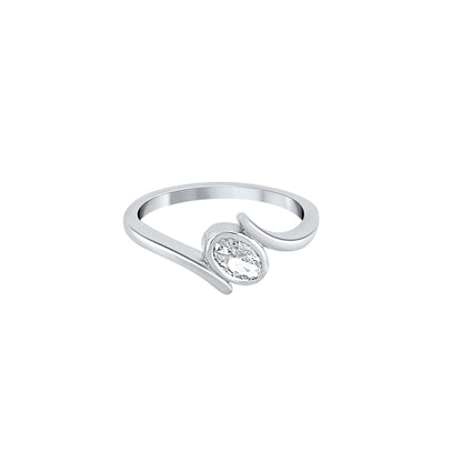 Silver Glistening Gem Ring