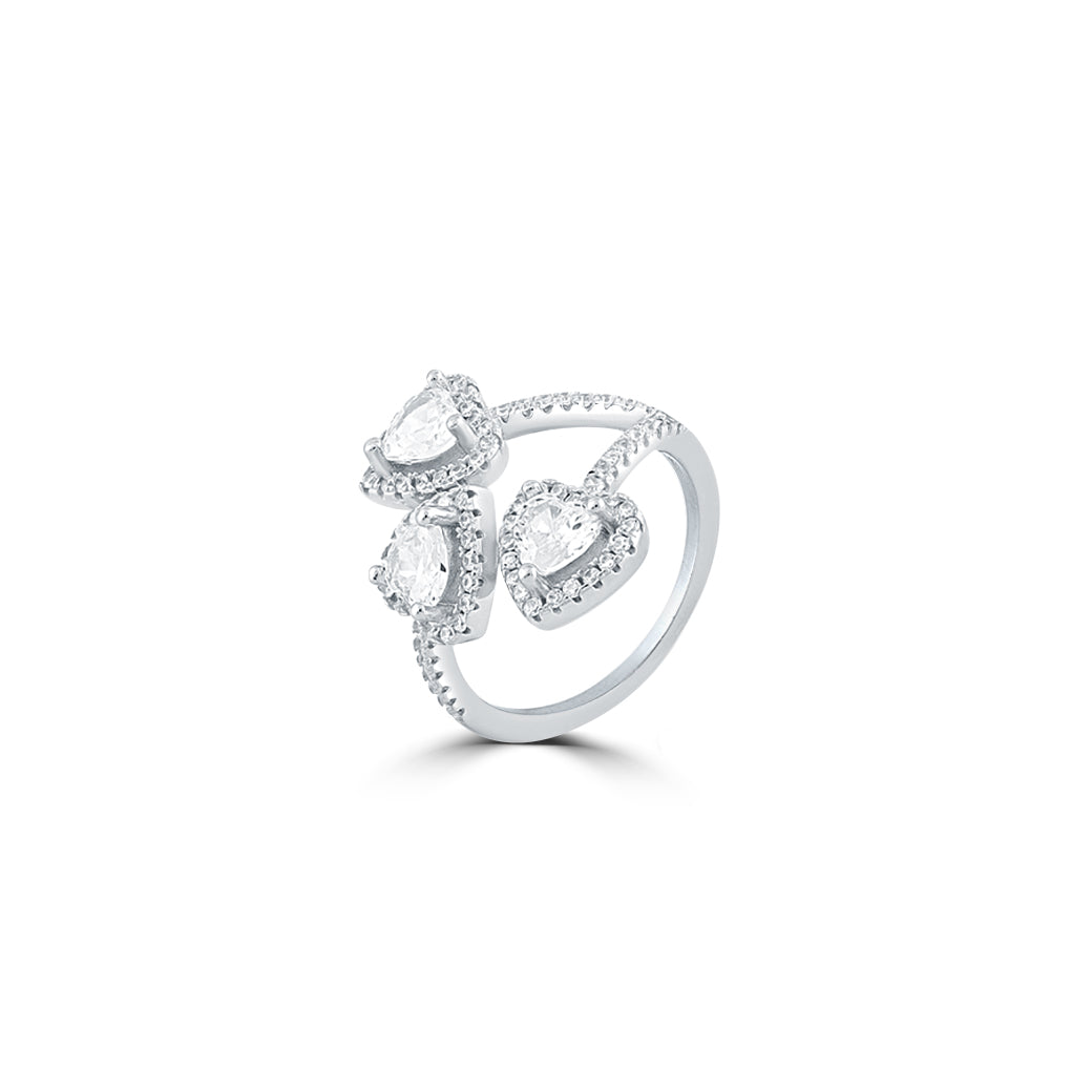 Silver Trio of Love Ring