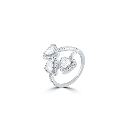 Silver Trio of Love Ring