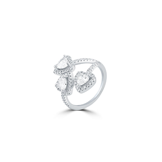 Silver Trio of Love Ring