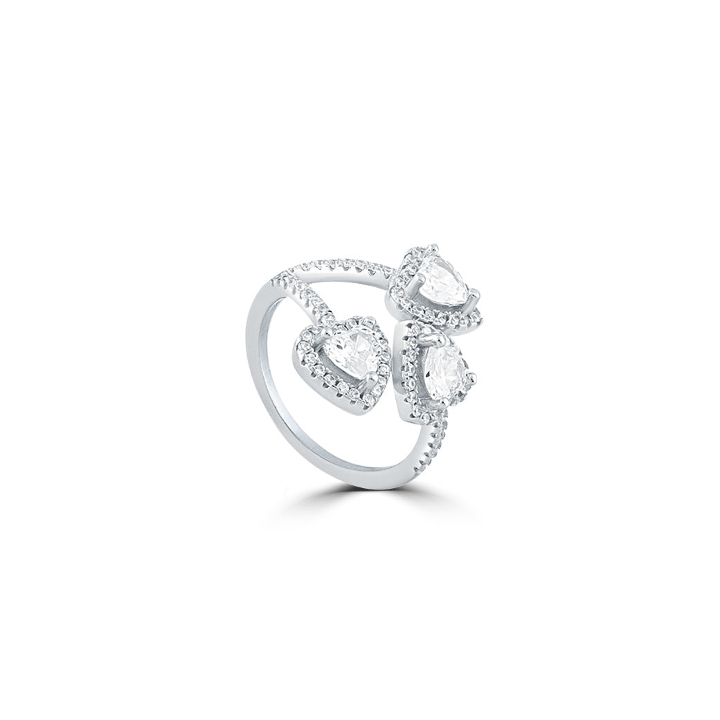 Silver Trio of Love Ring