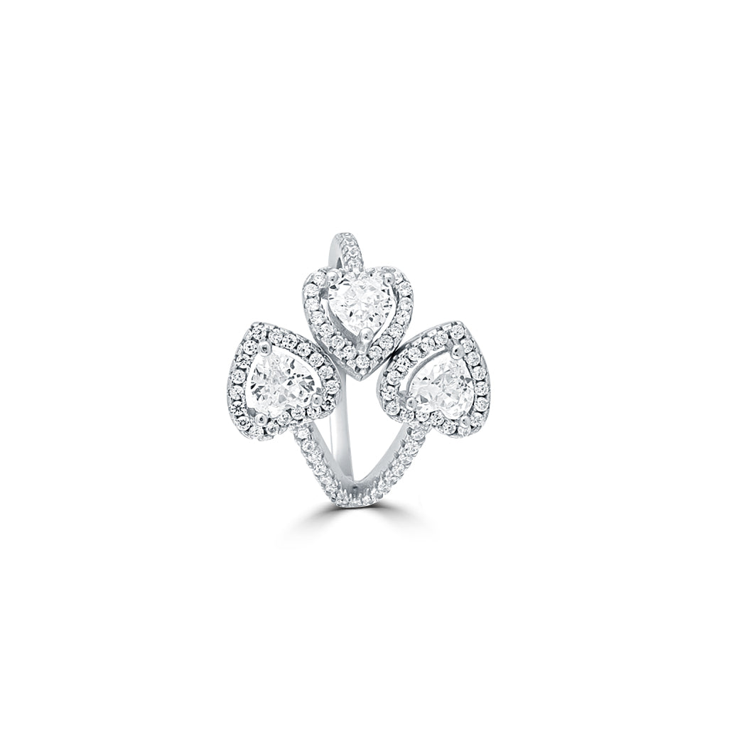 Silver Trio of Love Ring