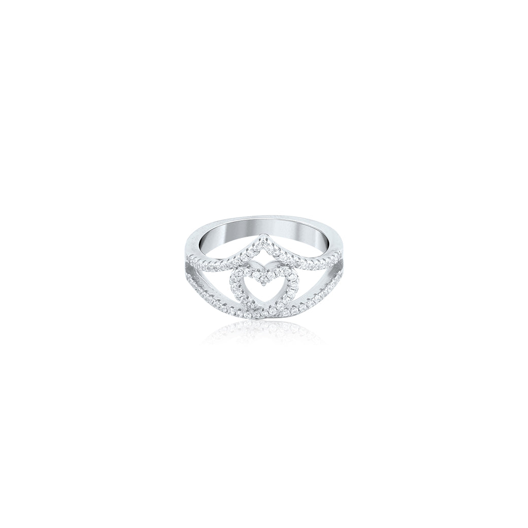 Silver Vanki Heart Ring