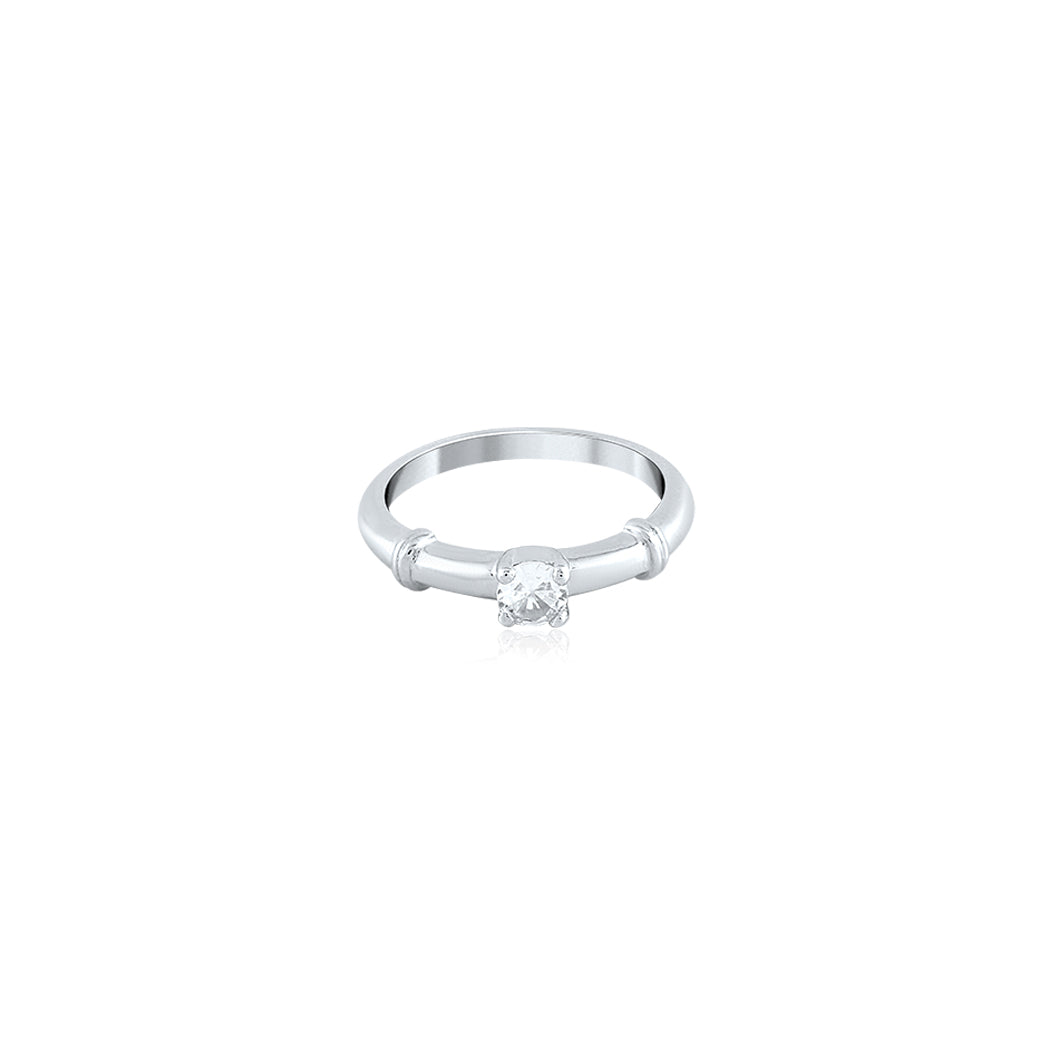 Silver Solitaire Radiance Ring