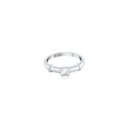 Silver Solitaire Radiance Ring