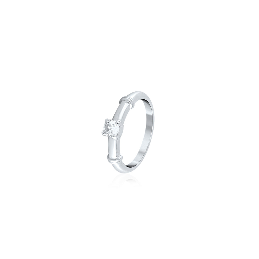Silver Solitaire Radiance Ring