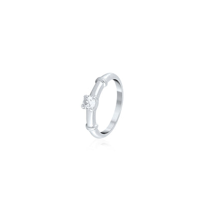 Silver Solitaire Radiance Ring
