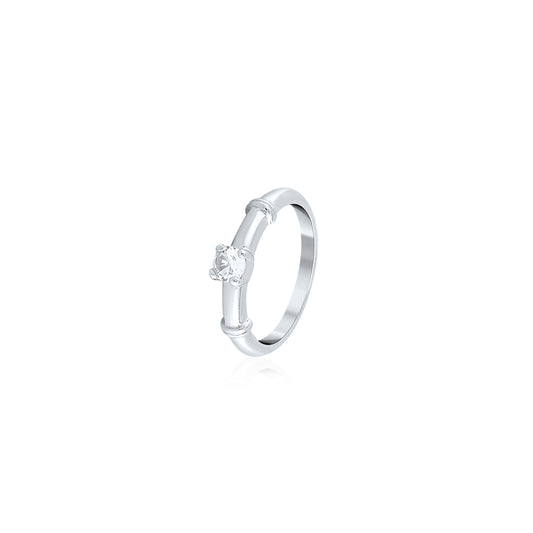 Silver Solitaire Radiance Ring
