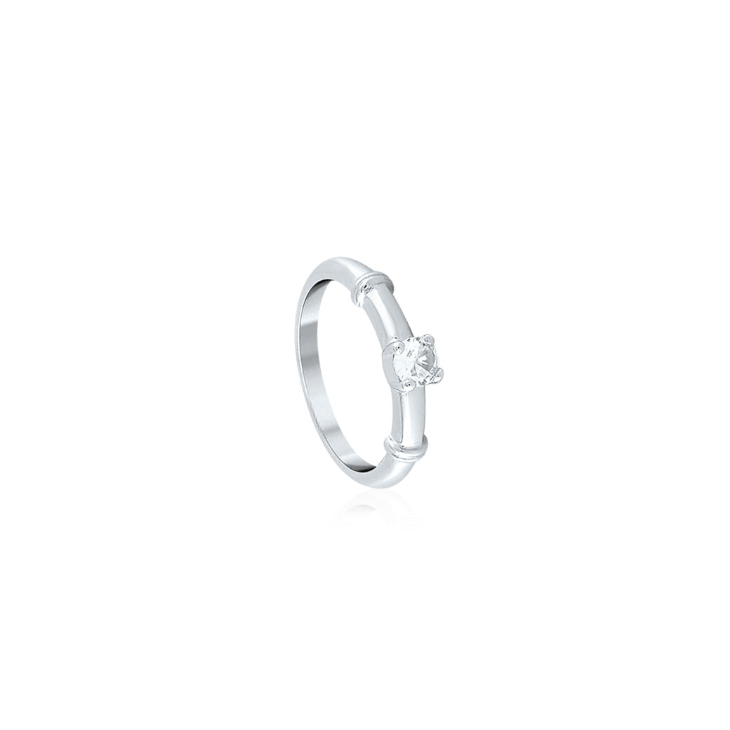 Silver Solitaire Radiance Ring