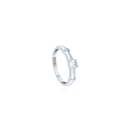 Silver Solitaire Radiance Ring