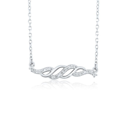 Silver Elegantly Tangled Pendant with Link chain