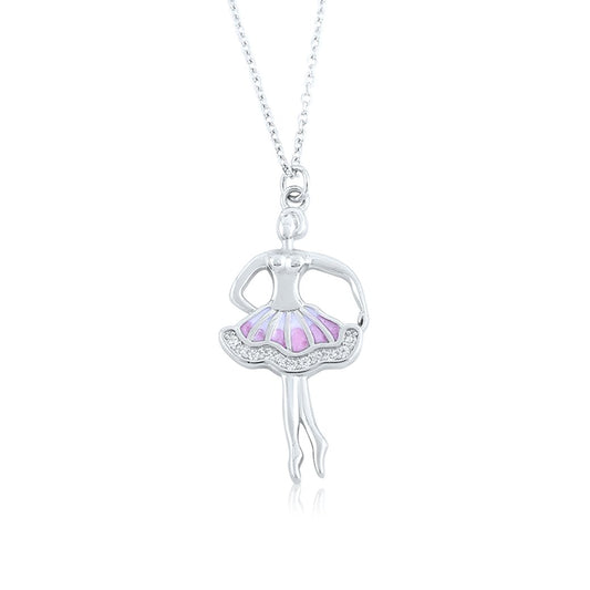 Silver Doll Pendant with Link Chain