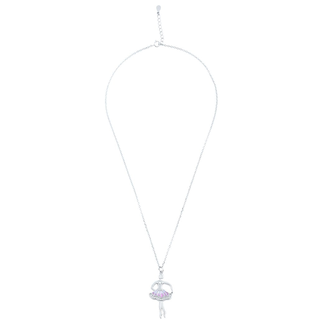Silver Doll Pendant with Link Chain