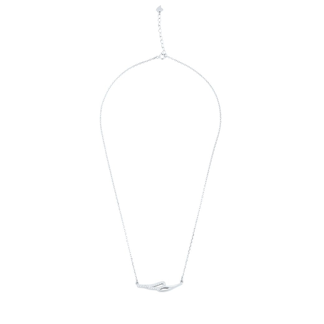 Silver Hold my hand Pendant with Link chain