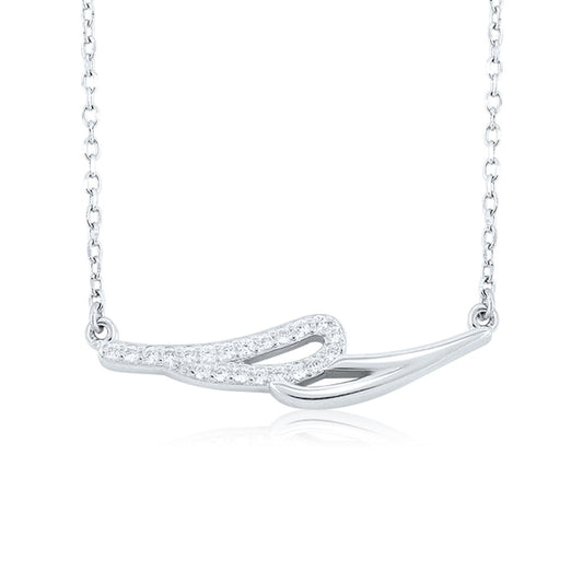 Silver Hold my hand Pendant with Link chain
