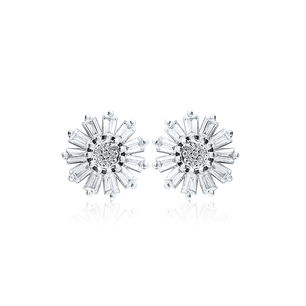 Silver Blooming Flower Earring