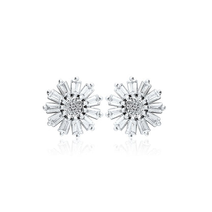 Silver Blooming Flower Earring