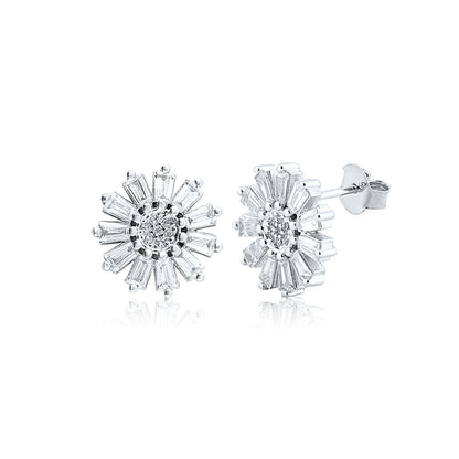 Silver Blooming Flower Earring