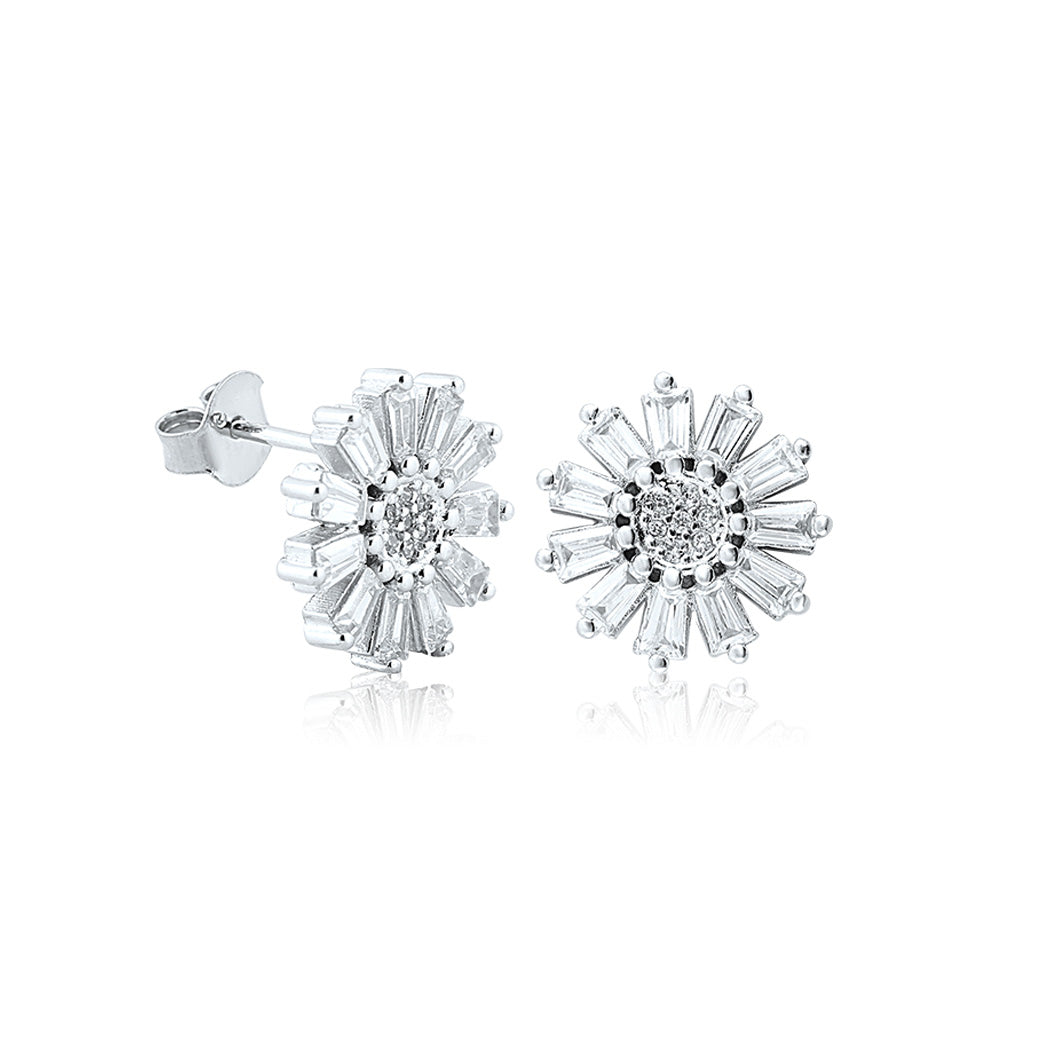 Silver Blooming Flower Earring
